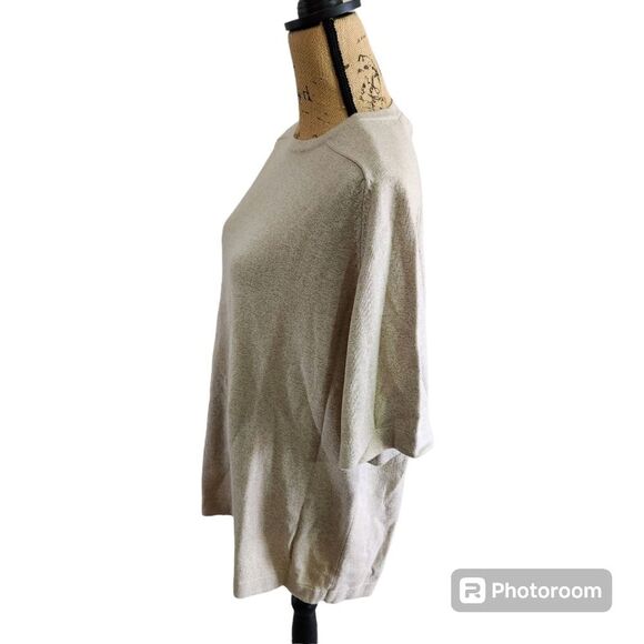 Brandini Short Sleeve Crew Neck Sweater Womens SZ XL Minimalist Preppy Old Money - Picture 4 of 4